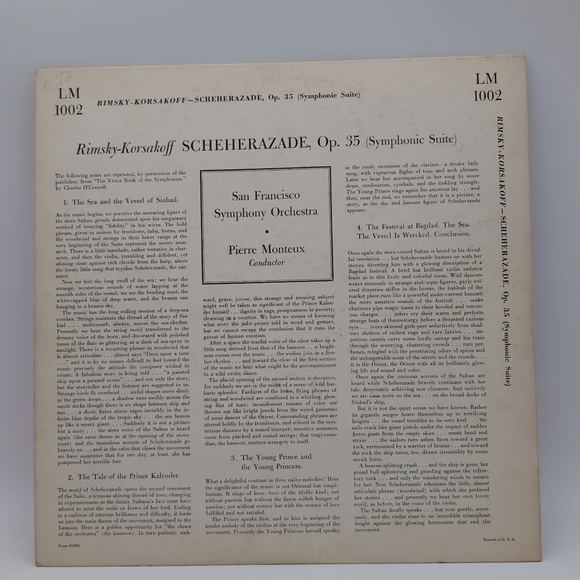RCA Victor Scheherazade Vinyl Record Rimsky Korsakov - Picture 3 of 5